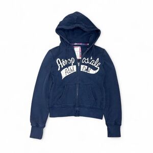Aeropostale Navy Hooded Zip-Up Sweatshirt
